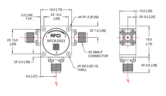 RFCR3503 Circulator | RFCI 1.8GHz-2.0GHz�߹��ʻ�����